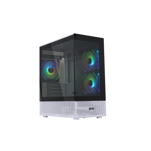 Virtu H50W White+Black Gold Gaming Case